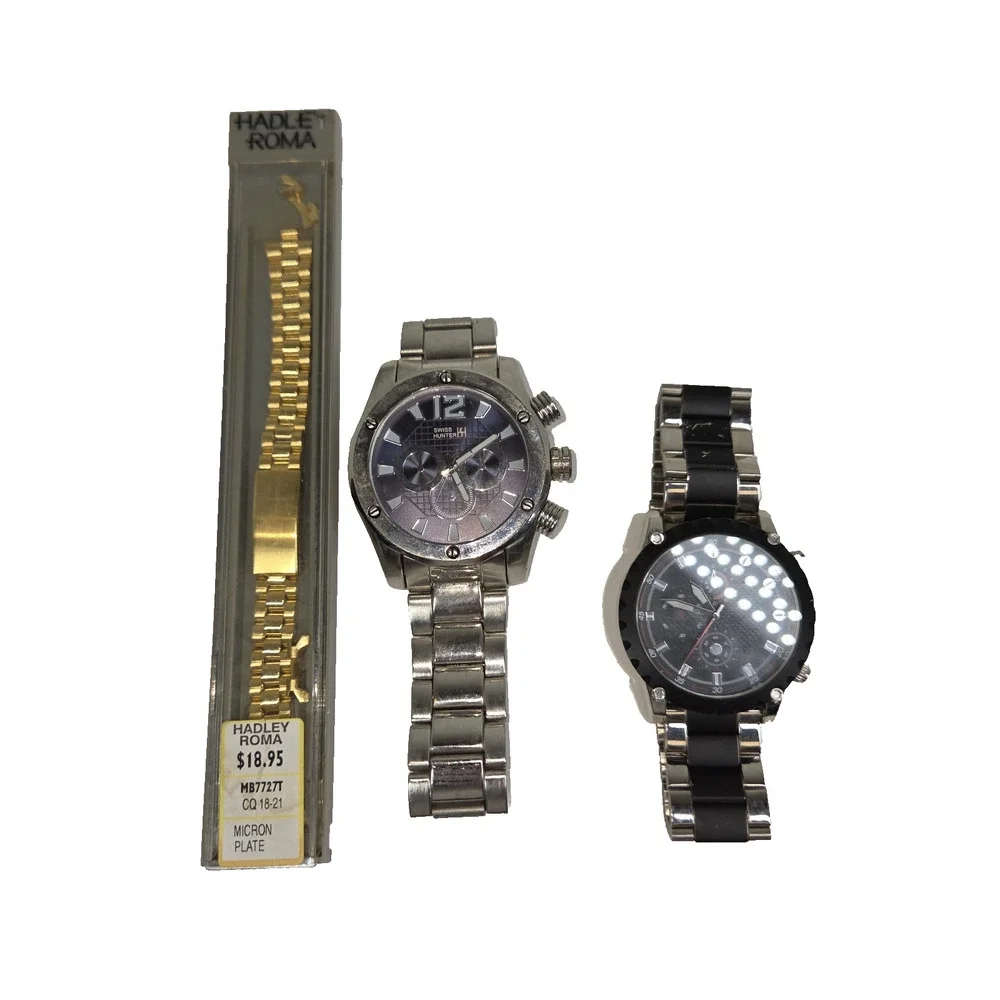 Swiss Hunter Hadley Roma Men Watch Lot Watches Timepiece Silver Mens